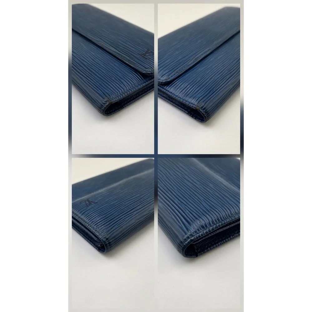 Louis Vuitton Toledo Blue Epi Leather Portefeuille International Wallet CA0939